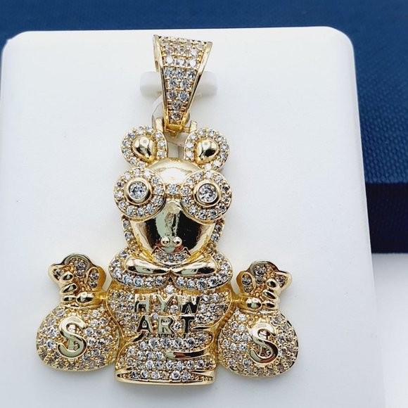 "14K Gold Plated Cubic Zircon Pendant, INUS1BR224 - Picture 1 of 9